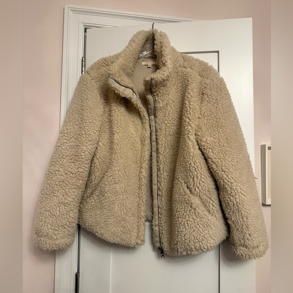 Pacsun Faux Wool Beige Jacket - Size XS/S
